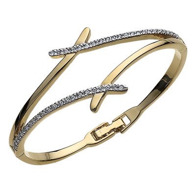 Zapestnica s kristali Swarovski Oliver Weber Divide Gold 32022G