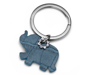 Obesek za ključe s kristali Swarovski Oliver Weber Elephant Blue