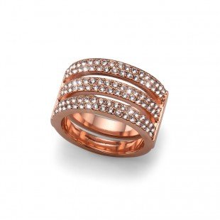 Prstan s kristali Swarovski Oliver Weber Index Rosegold 41116RG