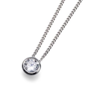Srebrni obesek s kristali Swarovski Oliver Weber Solitaite 61118