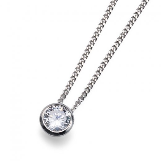 Srebrni obesek s kristali Swarovski Oliver Weber Solitaite 61118