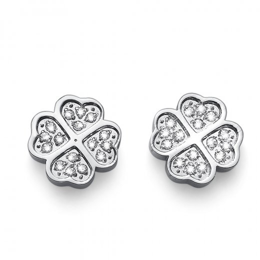 Uhani s kristali Swarovski Oliver Weber Fourleaf crystal