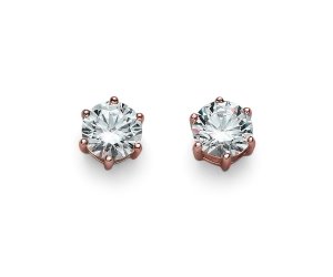 Uhani s kristali Swarovski Oliver Weber Brilliance Medium rosegold crystal