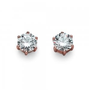 Uhani s kristali Swarovski Oliver Weber Brilliance Medium rosegold crystal