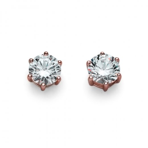Uhani s kristali Swarovski Oliver Weber Brilliance Medium rosegold crystal
