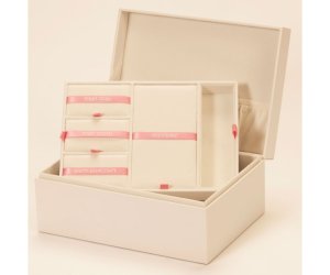 Usnjena škatlica za nakit Mele&Co. Baby Memories roza