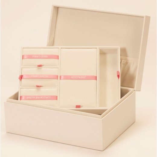 Usnjena škatlica za nakit Mele&Co. Baby Memories roza