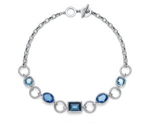 Ogrlica s kristali Swarovski Oliver Weber Royal blue