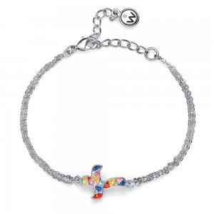 Zapestnica s kristali Swarovski Oliver Weber Gaudi Croix multi
