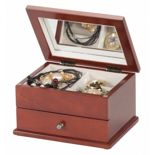 Lesena škatla za nakit Mele&Co. Lindsay Floral Mahogany