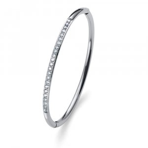 Zapestnica s kristali Swarovski Oliver Weber Plain Steel