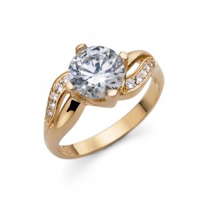 Prstan s kristali Swarovski Oliver Weber Success gold crystal