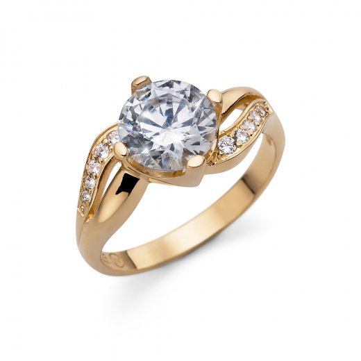 Prstan s kristali Swarovski Oliver Weber Success gold crystal