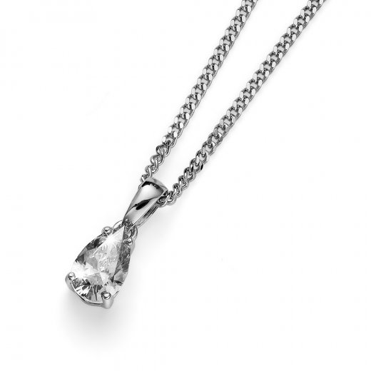 Srebrni obesek s kristali Swarovski Oliver Weber Pear white