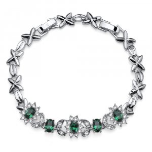 Zapestnica s kristali Swaroski Oliver Weber Princess emerald