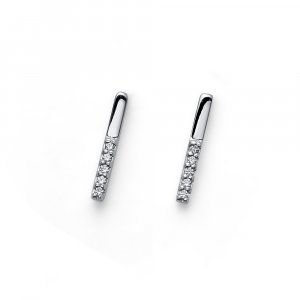 Srebrni uhani s kristali Swarovski Oliver Weber Look CZ