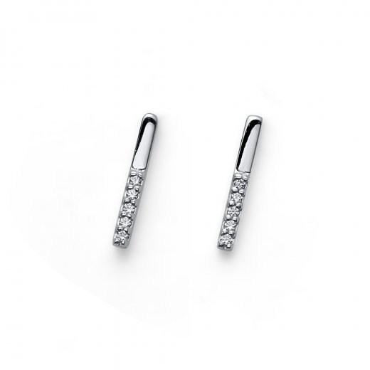Srebrni uhani s kristali Swarovski Oliver Weber Look CZ