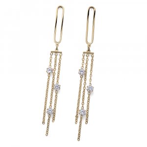 Uhani s kristali Swarovski Oliver Weber Tonight golden WHI