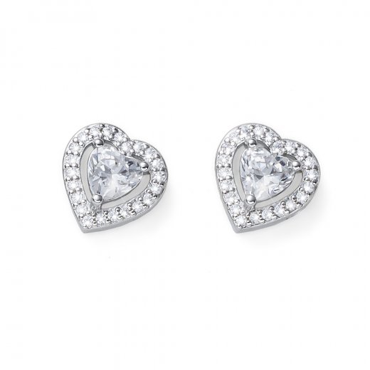 Srebrni uhani s kristali Swarovski Oliver Weber Forever white
