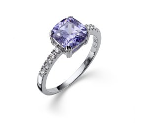 Srebrni prstan s kristali Swarovski Oliver Weber Baia violet