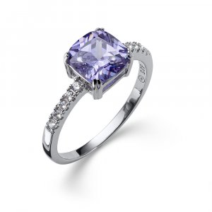 Srebrni prstan s kristali Swarovski Oliver Weber Baia violet