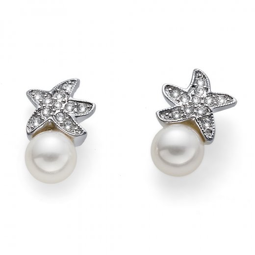 Uhani s kristali Swarovski Oliver Weber Pearl Mare CRY