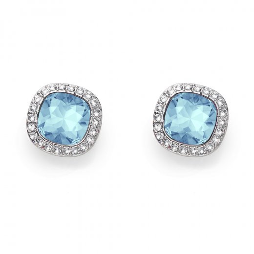 Uhani s kristali Swarovski Oliver Weber Secret aqua