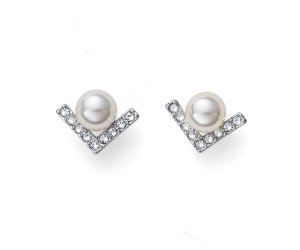 Uhani s kristali Swarovski Oliver Weber Point Pearl CRY