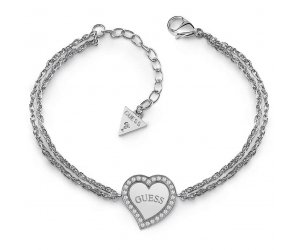 Zapestnica Guess Hearts Silver UBB78096-S