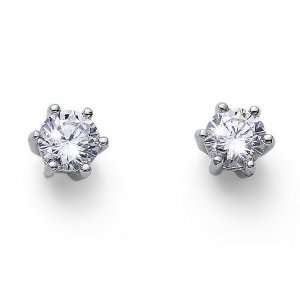 Srebrni uhani s kristali Swarovski Oliver Weber Brilliance M CZ WHI