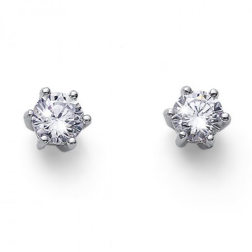 Srebrni uhani s kristali Swarovski Oliver Weber Brilliance M CZ WHI