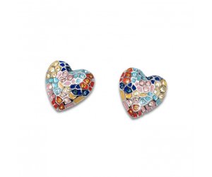 Uhani s kristali Swarovski Oliver Weber Gaudí Heart Pin RH multi