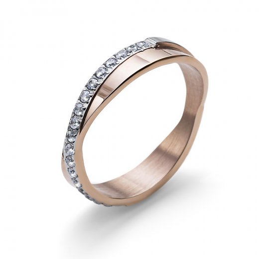 Prstan s kristali Swarovski Oliver Weber Twist STE CZ RG